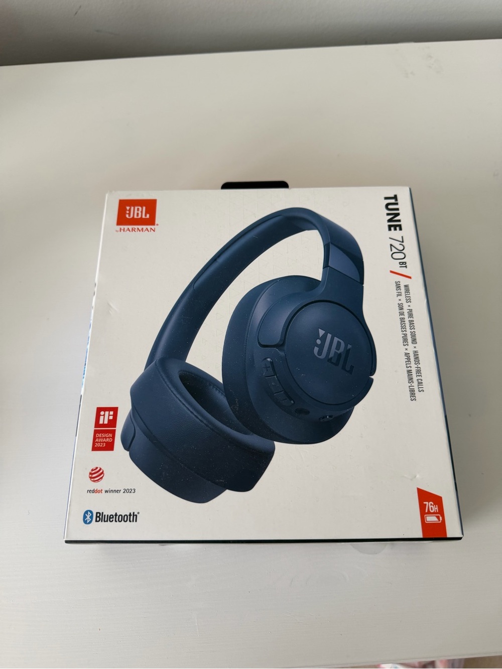 JBL Tune 720 Navy Blue Over-Ear Wireless Headphones New In Box